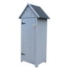 Outdoor Storage Shed With 3 Shelves Waterproof Asphalt Roof Multifunctional Storing Tools For Bike Trash Can Machine - 2 of 4