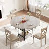 Jojoka 47-Inch Round Dining Table for 4 with  1.2-Inch Thick Top and Storage Space - 3 of 4