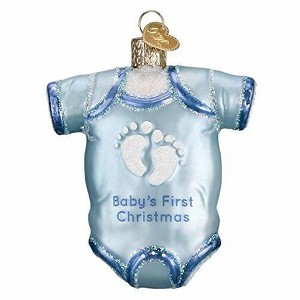 Old World Christmas Blown Glass Ornament for Christmas Tree, Blue Baby One Piece - 1 of 4