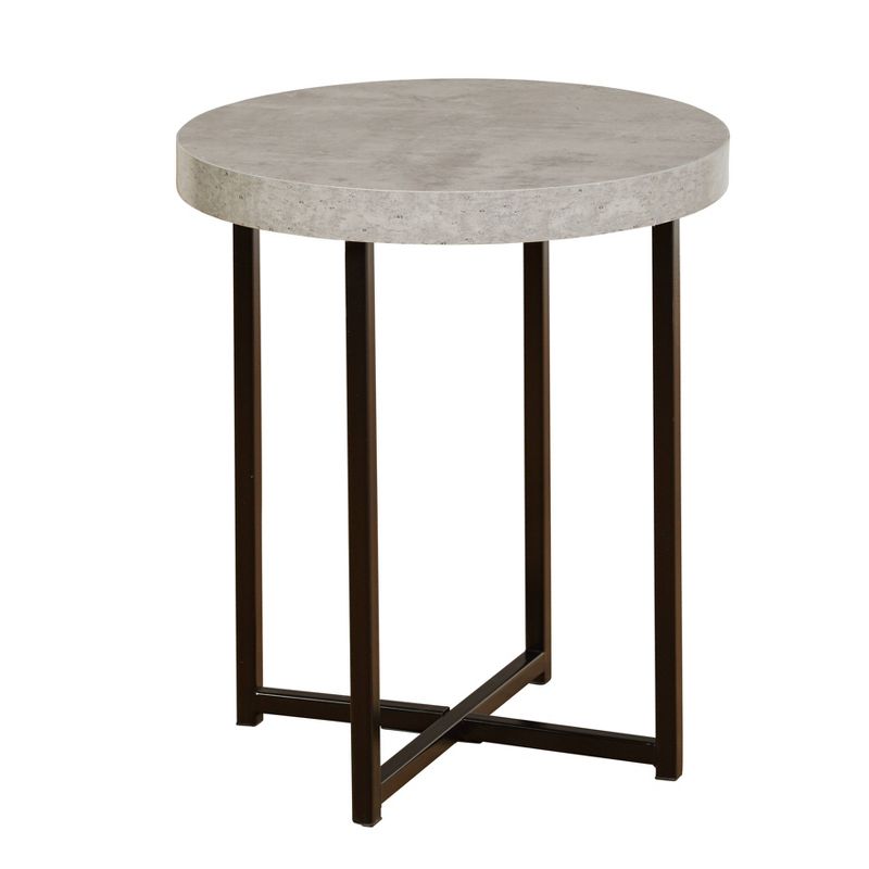 Era Round Contemporary End Table Gray/Black&#160; - Buylateral, 1 of 7