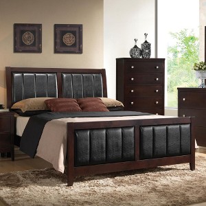 Queen Size Platform Bed with Upholstered Headboard for Bedroom - 1 of 4
