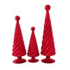 Cody Foster 13.0 Inch Flocked Spiral Trees Fuchsia Christmas Decorative Tree Set , Christmas Decor Flocked Trees (3PC) - 4 of 4