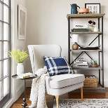 Bright, Traditional Living Room Reading Nook styled by Emily Henderson