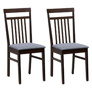 Tangkula Upholstered Dining Chair Set of 2 Kitchen Armless Padded w/ Slanted Backrest - 1 of 4