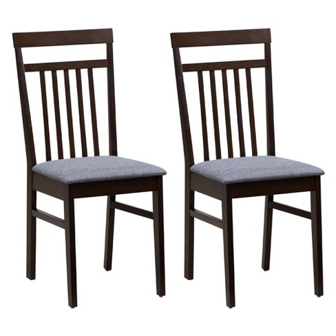 Francie Charcoal and Walnut Upholstered Dining Chairs (Set of 2