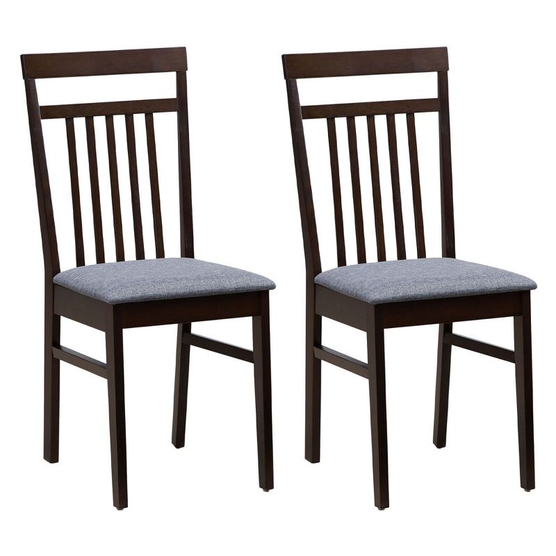 Tangkula Upholstered Dining Chair Set of 2 Kitchen Armless Padded w/ Slanted Backrest, 1 of 8