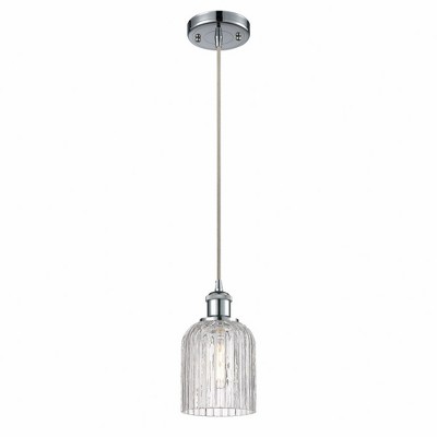 Bridal Veil - 1 Light Cord Hung Mini Pendant In Art Deco Style-9 Inches Tall and 5 Inches Wide