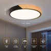 Itopfox Modern LED Ceiling Light, Minimalist Wood Flush Mount Fixture, 4000K Not Dimmable, Circle Lighting with Acrylic Lampshade for Bedroom Laundr - 3 of 4