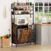 spanspace 66" Kitchen Bakers Rack with Tilt-Out Trash Cabinet with Power Outlet, Removable Drawers & 6 Hooks, Fits 10-Gallon Bins - 3 of 4