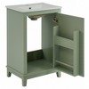 Akoasm 20 in. W Modern Compact Bathroom Vanity with Ceramic Basin, Storage Space & 1 Soft-Close Door-Green - 4 of 4
