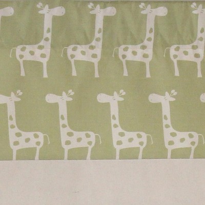 Giraffe Pattern Green and Beige Cotton Window Valance