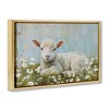 Stupell Industries Lamb Resting in Meadow Black Framed Floater Canvas Wall Art - 3 of 4