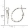 Black Bow Jewelry Sterling Silver Flat Oval Hoop Omega Back Earrings, 22mm (7/8 Inch) - 2 of 3