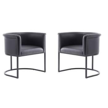 Set of 2 Bali Faux Leather Dining Chairs - Manhattan Comfort