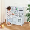 Qaba Pretend Play Kitchen with Sound Effects and Stove Lights, Kids Kitchen Playset with Storage, Water Dispenser for 3-6 Years Old - 3 of 4