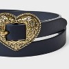 Girls' Western Heart Buckle Belt - art class™ Black/Gold - 3 of 3