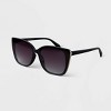 Women's Metal Oversized Cateye Sunglasses - A New Day™ Black: Maximum UV Protection, Recycled Plastic & Metal Frame - 2 of 3