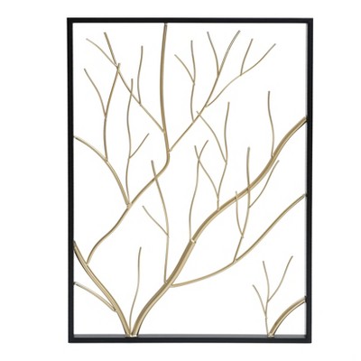 Gold and Silver Tree Branches Wall Decor Panels Set