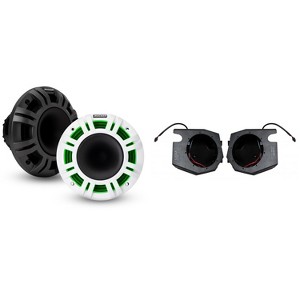 Kicker 48KMXL65 6.5" Horn-Loaded Marine Speakers and Front Kick 6.5in Speaker Pods Compatible with Polaris RZR 2014-2023 - 1 of 4