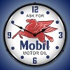 Collectable Sign & Clock | Mobil Oil LED Wall Clock Retro/Vintage, Lighted - 2 of 4