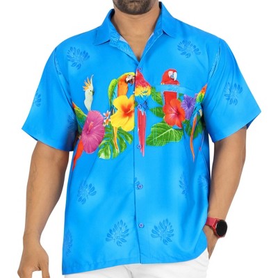 LA LEELA Mens Hawaiian Short Sleeve Button Down Shirt Men's Hawaii Shirts Boho Vacation Casual Summer Beach Shirts for Men Funny