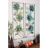 Set of 2 Metal Floral Wall Decors with Gold Frame Green - Olivia & May: Iron Botanical Art, Indoor Vertical Display - 2 of 4