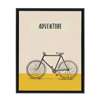 18" x 24" Sylvie Bike Adventure Framed Canvas Wall Art by Apricot and Birch Black - Kate and Laurel