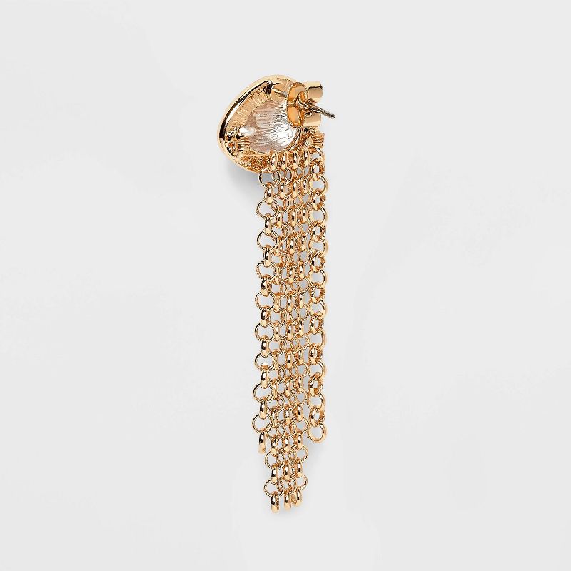 Pearl Chain Linear Drop Earrings - A New Day&#8482; Gold, 4 of 5