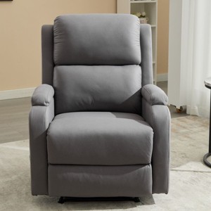 Modern Gray Recliner Sofa Chair,Manual Recliner Armchair Home Cinema Couches,Upholstered Single Seater Recliner Chair-Cuddlewood - 1 of 4