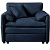 ORRD Oversized Modular Sofa Chair, 41.73" Upholstered Armchair with Toss Pillow, Deep Seat Chenille Reading Chair, Blue - 4 of 4