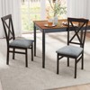 Tangkula Modern Dining Chairs Set of 4 w/ Rubber Wood Frame Hollowed Backrest for Kitchen - 3 of 4
