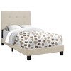 Monarch Specialties Bed Twin Size Platform Teen Frame Upholstered Linen Look Wood Legs Beige Black Transitional - 3 of 3