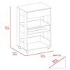 VYNXARIA Modern Kitchen Cart 35" H, Four Casters, Three Shelves for Garden, Dining Room, White / Dark Walnut - 3 of 4