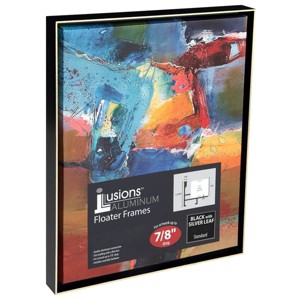 Creative Mark Illusions Aluminum Floater Frames 7/8", 11x14" Black/Silver - Canvas Floater Frames with Sleek Metal Exterior, Flat Molding & Assembly - 1 of 4