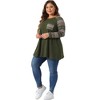Agnes Orinda Women's Plus Size Long Sleeve Raglan Stripe Color Block Knit Blouses - 3 of 4