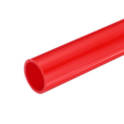 Unique Bargains Water Plumb DIY Crafts High Impact Rigid Round Pipes 8" Length ID 1.07" OD 1.26" Red