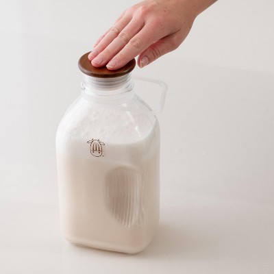 Almond Cow 60oz Glass Milk Jug with Easy-Pour Spout