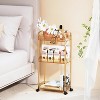 Hachikiko 3 Tier Acrylic Rolling Storage Cart - Clear Bathroom Organizer with 4 Extension Poles,Transparent Utility Cart with Wheels - 2 of 4