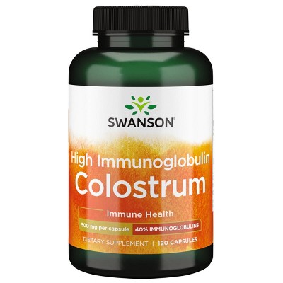 Swanson High Immunoglobulin Colostrum 500 mg 120 Capsules.