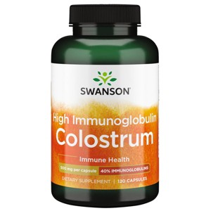 Swanson High Immunoglobulin Colostrum 500 mg 120 Capsules. - 1 of 2