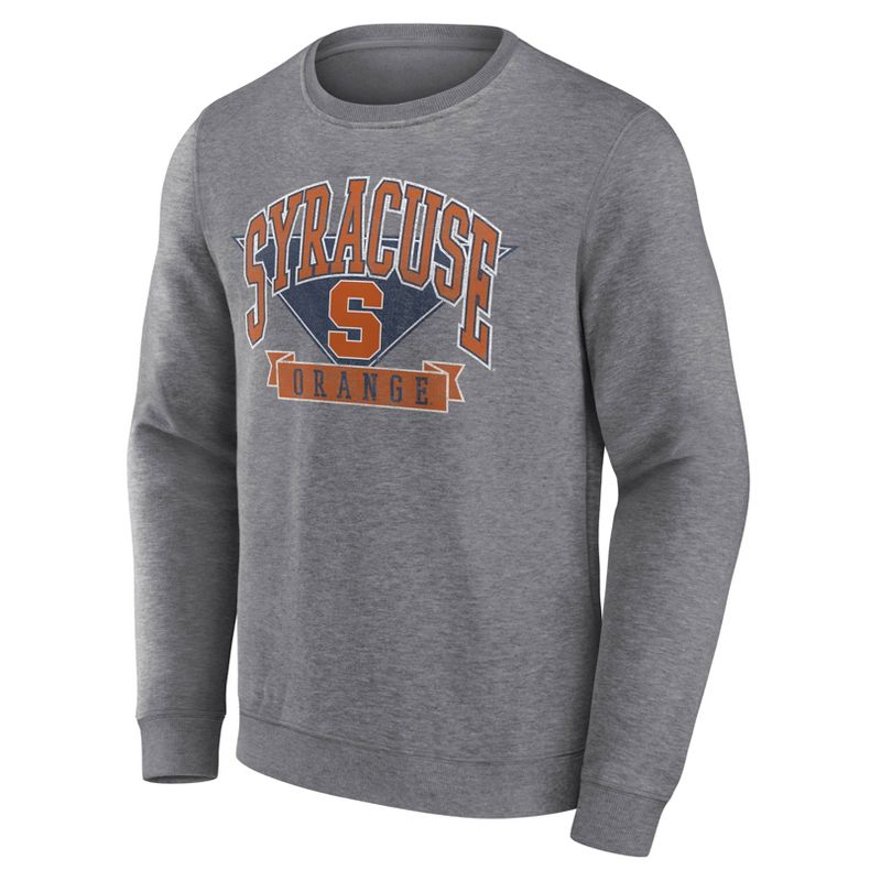 NCAA Syracuse Orange Men&#39;s Gray Crew Neck Fleece Sweatshirt, 2 of 4