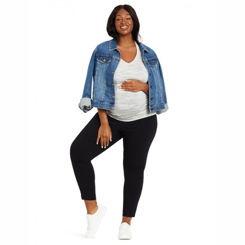 Time and Tru Maternity Ponte Knit Leggings with Full Panel 
