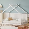 Whisen Twin Montessori House Bed with Headboard and Footboard - White - 3 of 4