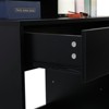 Karl Home | Black LED Makeup Vanity Set With Adjustable Lighting, Cushioned Stool, And Spacious Storage - 3 of 4