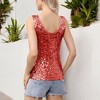 Anna-Kaci Women's Sleeveless Sequin Tank Top V-Neck Sparkly Party Shirt - 4 of 4