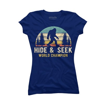 Junior's Design By Humans Bigfoot - Hide And Seek World Champion By clickbong T-Shirt