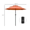 Sapphtopaz 9Ft Patio Umbrella 3 Tiers Market Umbrella Ventilated Top with Crank and Push Button Tilt for Garden, Beach, Lawn, Backyard - 2 of 4