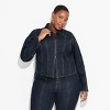 Women's Seamed Denim Moto Jacket - Wild Fable™ Dark Wash - 2 of 3