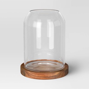 Glass Terrarium Includes Wood Base Natural Wood - Threshold™ - 1 of 4