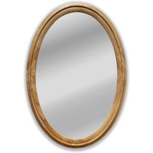 Chloe Lighting Reflection Contemporary Maple Wood Finish Oval Framed Wall Mirror 34" Height - 1 of 4